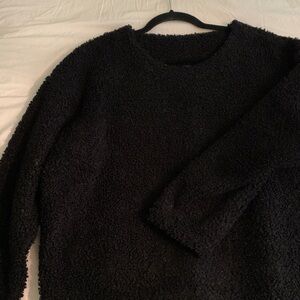 Thick black Sherpa sweatshirt